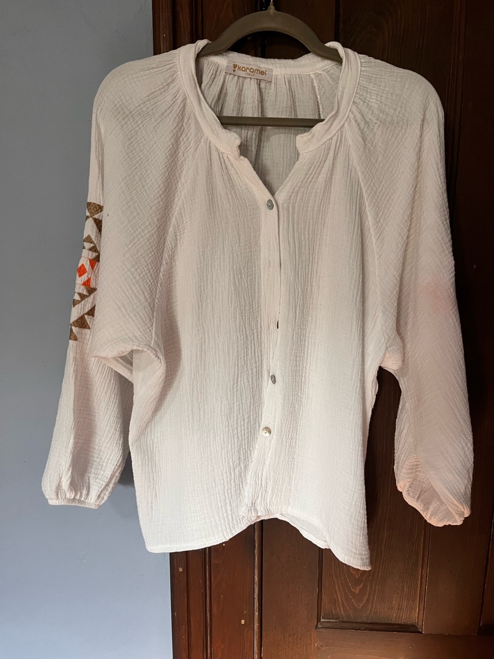 Relaxed White Cotton Button-Down Italian Shirt